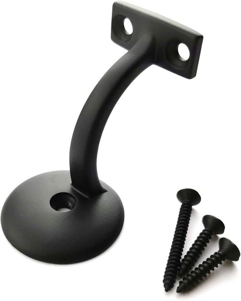 Langdoly - 3" Solid Heavy Duty Round Base Handrail Brackets for Staircase-Pack of 3 (Satin Black) - Image 3